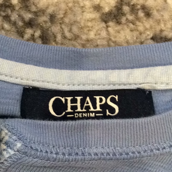 Women’s Light Blue Button Down, 1/2 Sleeve Top - Picture 2 of 4